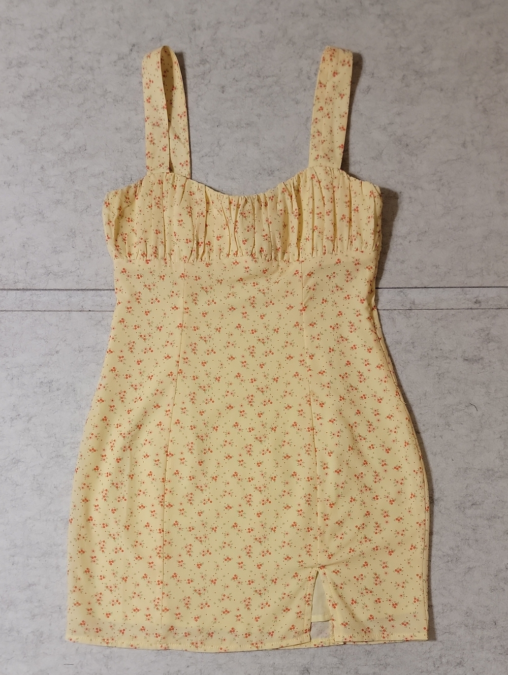 Princess Polly Nellie Mini Dress Yellow Floral Ditsy Sleeveless US 4